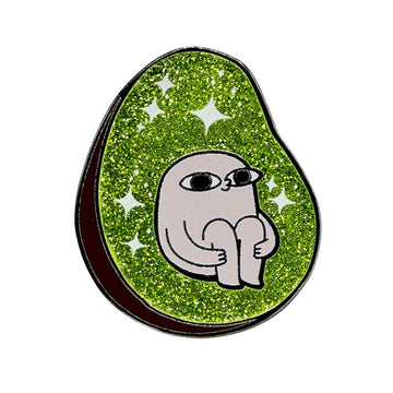 Shiny Bean Avocado Enamel Pin