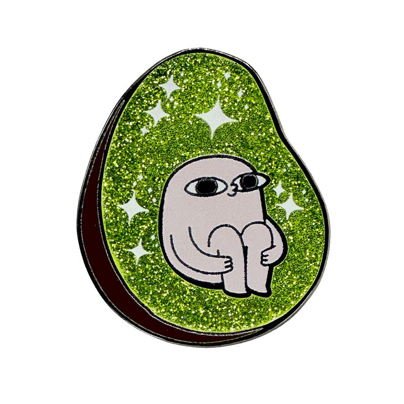 Shiny Bean Avocado Enamel Pin