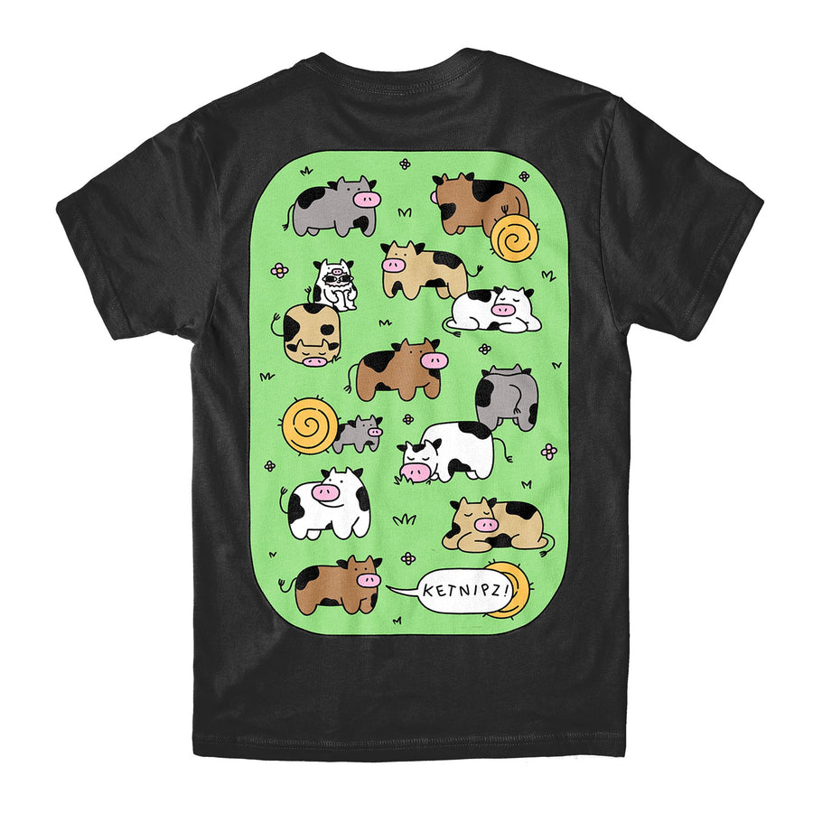 Cow Bean Black Tee