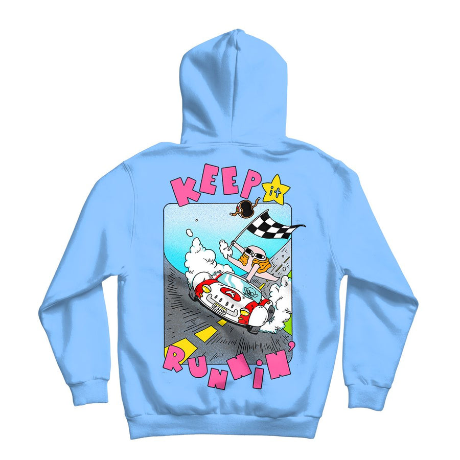 Keep Runnin' Light Blue Hoodie