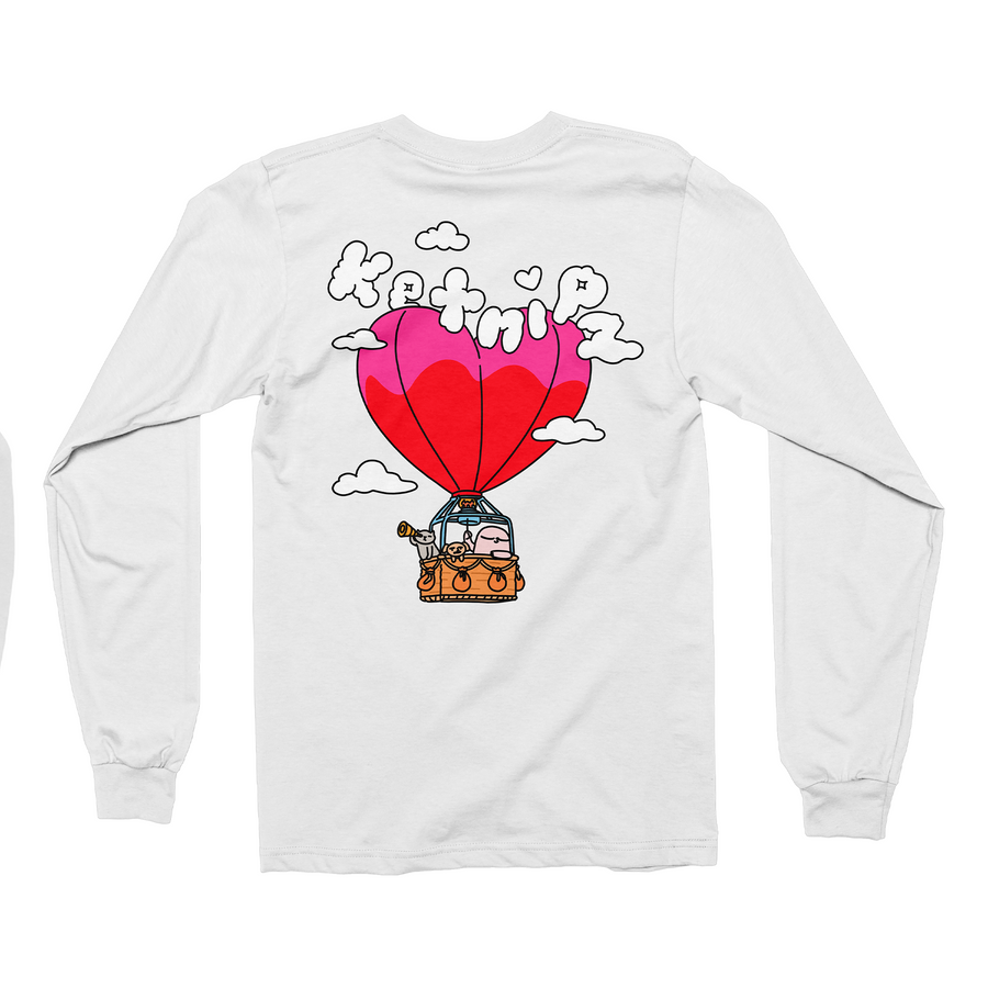 Hot Heart Balloon White Long Sleeve