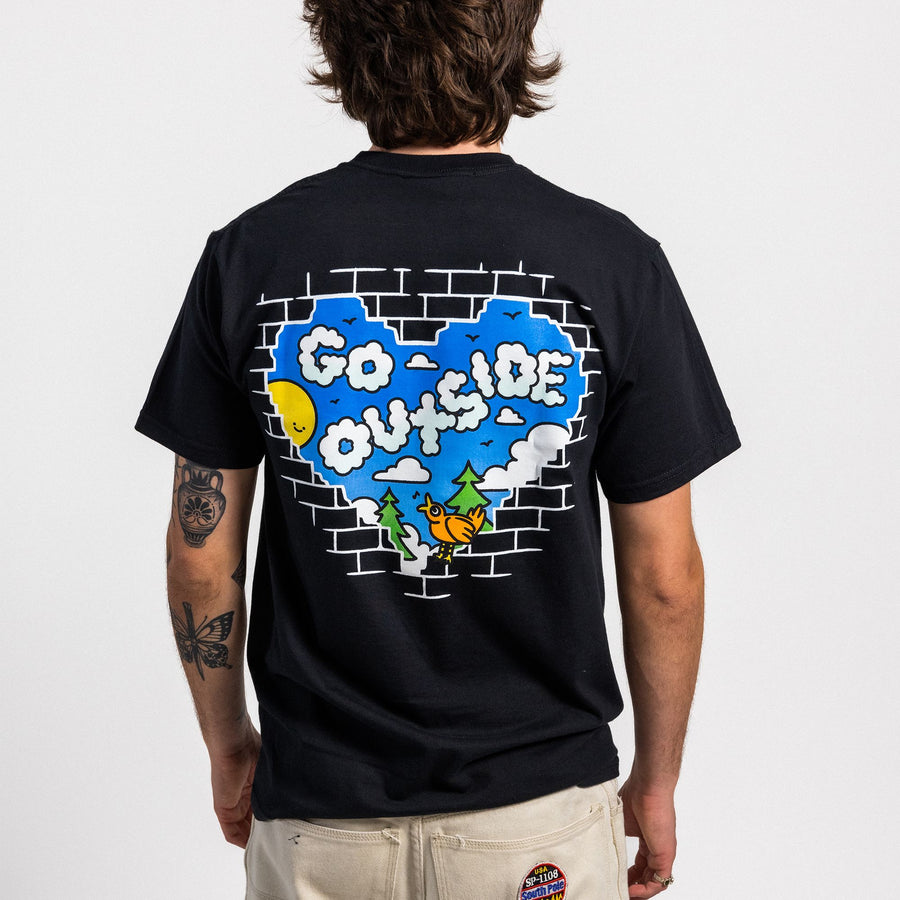 Go Outside Black Tee