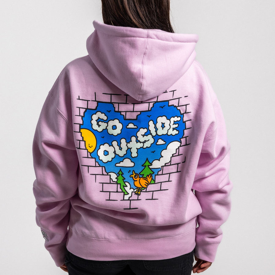 Go Outside Light Pink Hoodie